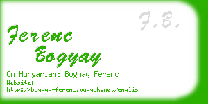 ferenc bogyay business card